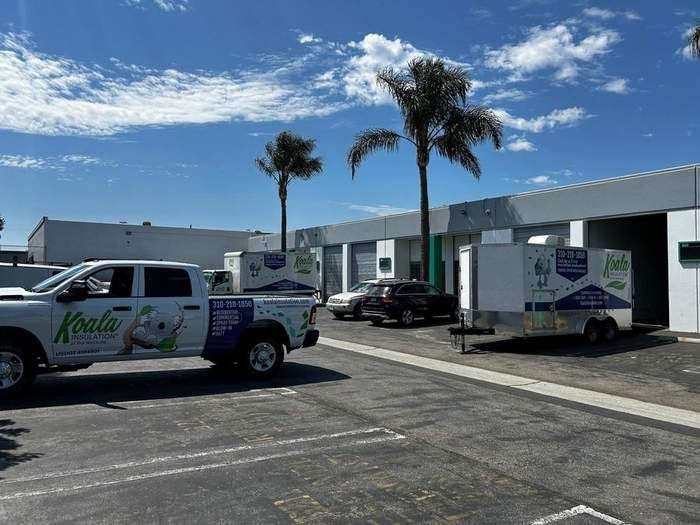 Koala trucks and trailer at the shop